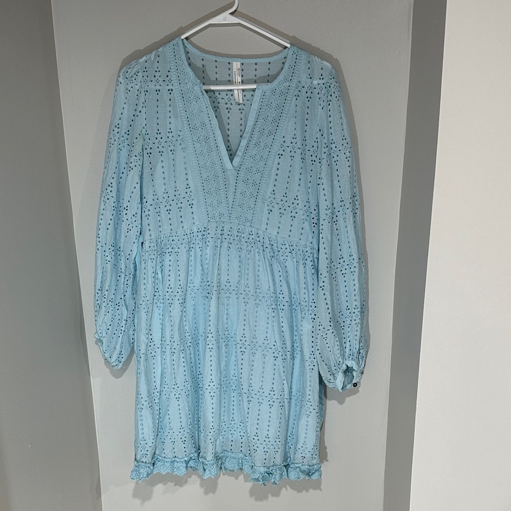 Anthropologie Light Blue Long Sleeve Dress